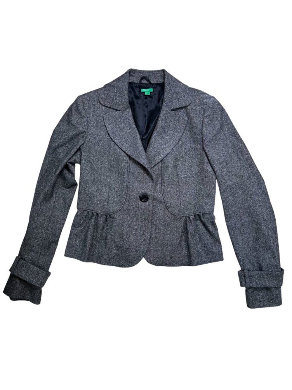 United Colors of Benetton Tweed Blazer Medium VTG Academia Preppy Fall Collegiat
